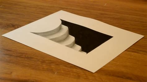 How To Draw 3d Hole And Stairs For Kids Anamorphic Illusion 3d Trick