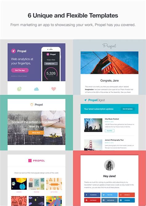 The bad news is that to get this kind of. Propel - 6 Responsive Email Templates (With images ...