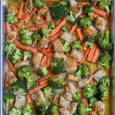 Arrange the chicken thighs in a single layer on one half of the baking sheet. Sheet Pan Honey Garlic Sesame Chicken and Broccoli ...