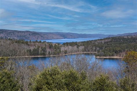 Veiw Of The Quabbin Reservoir From The Enfield Look Out Stock Image