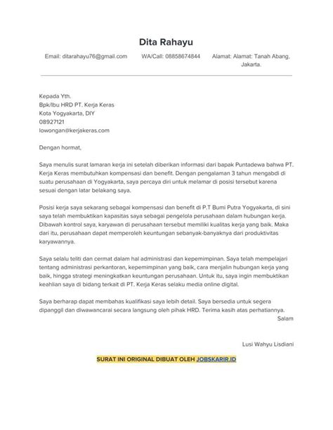 Contoh Cover Letter Job Application Contoh Surat Resmi Hot Sex Picture