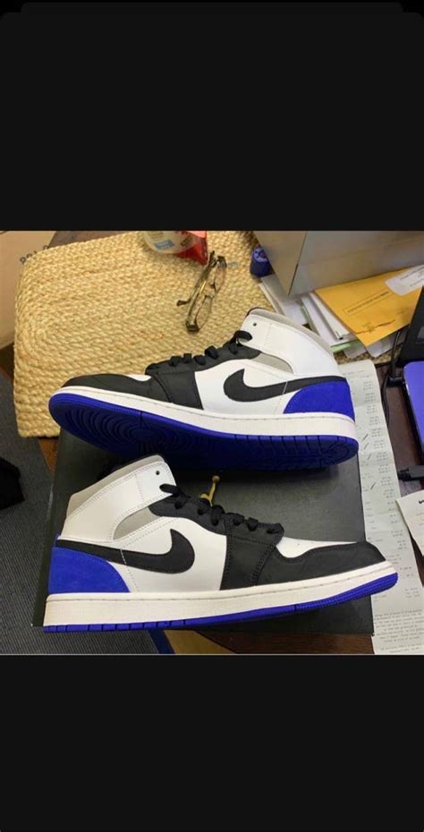 Nike Air Jordan 1 Mid Se Union Game Royal Black Toe Shoes Kixify