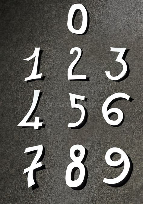 Set Calligraphic Numbers On The Black Background Stock Image Image Of