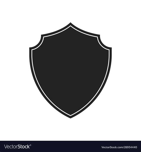 Shields Collection Black Silhouette Shield Shape Vector Image