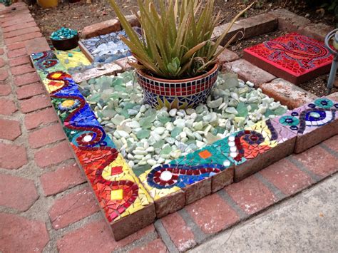 Mosaic Brick Border Mosaic Garden Art Mosaic Art Mosaic Diy