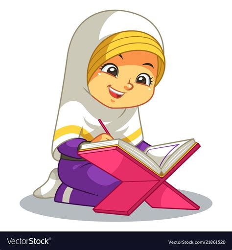 66 Gambar Kartun Membaca Quran