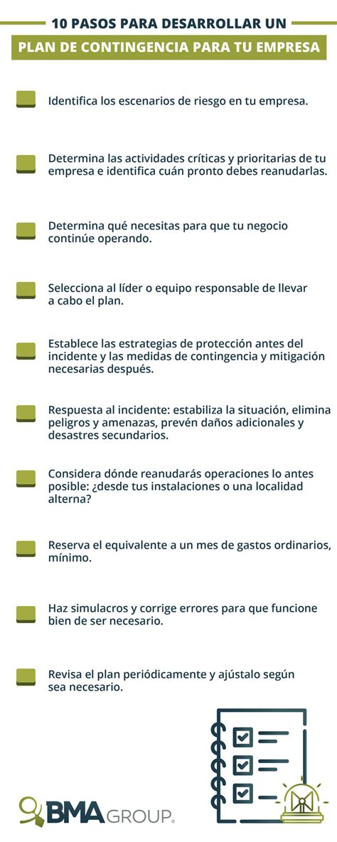 El plan de contingencia deberá ser entregado a las autoridades ambientales en donde se realicen las actividades no sujetas a licenciamiento, con el fin de que estas lo conozcan y realicen seguimiento respectivo a la atención, ejecución e implementación de las medidas determinadas por el usuario en. Cómo Hacer un Plan de Contingencia en 10 Pasos