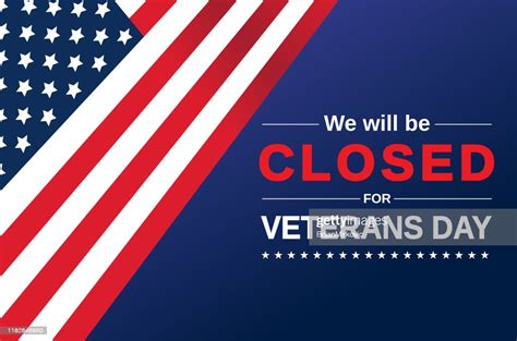 Veterans Day Card We Will Be Closed Sign Vector High Res