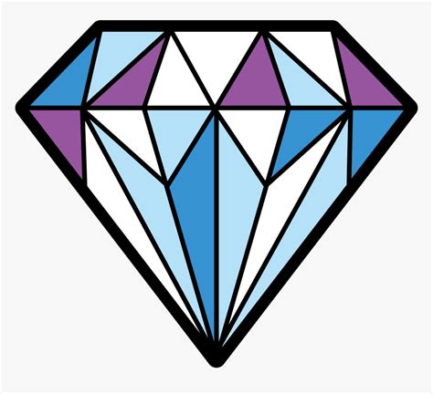 Transparent Diamond Silhouette Png Clip Art Gem Outline Colorful Png