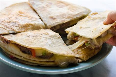 Cook as directed on package; Cheesesteak Quesadillas