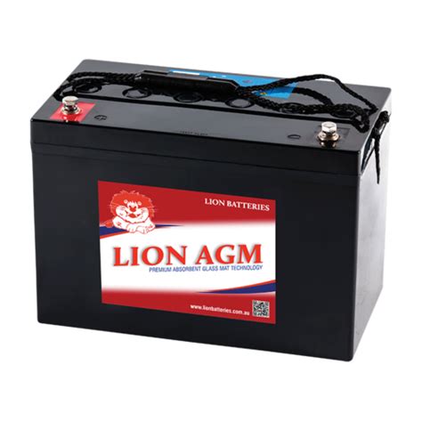 Lion 12v 100ah Agm Deep Cycle Battery Hzb12 100 Caravan
