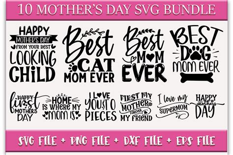 Mothers Day Svg Bundle Mom Quotes Svg Graphic By Delart · Creative