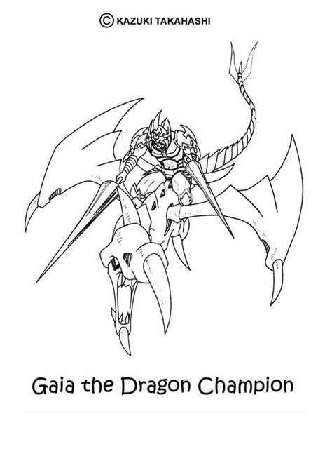 Yu Gi Oh Coloring Pages Gaia The Dragon Champion Coloring Home