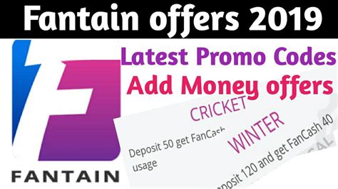 Fantain Offers Add Money Promo Codes 2019 Fantain App Youtube