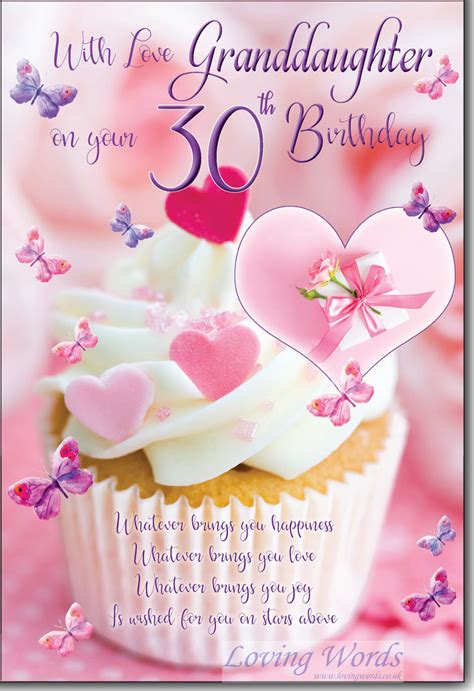 Granddaughter 30th Birthday Greeting Cards By Loving Words