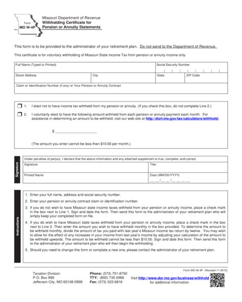 Federal Tax Withholding Election Form W 4p