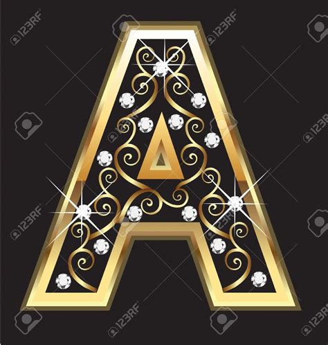 A Gold Letter With Swirly Ornaments 14kgold Gold Letters Lettering