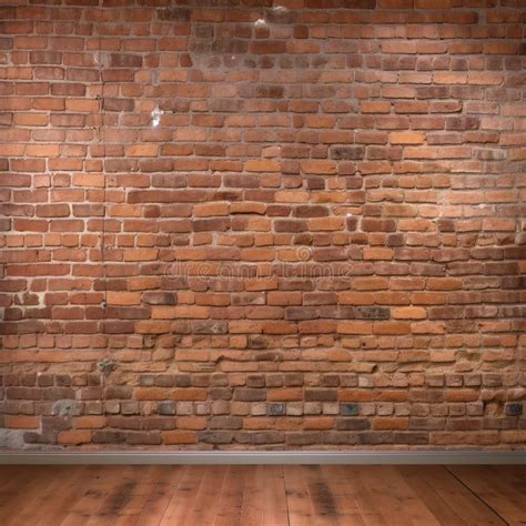 Panoramic View Of Old Red Brick Wall Background Abstract Textures