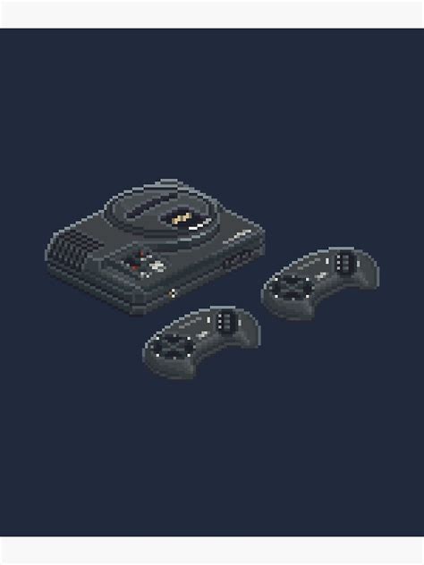 Póster Consola De Videojuegos Sega Megadrive Pixel Art Retro De