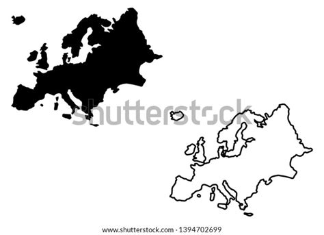 Europe Map Vector Europe Map Outline Stock Vector Royalty Free