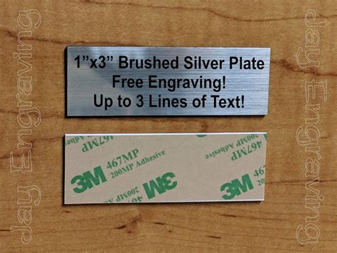 Custom Engraved 1x3 Plate Name Tag Sign Placard Badge With Adhesive