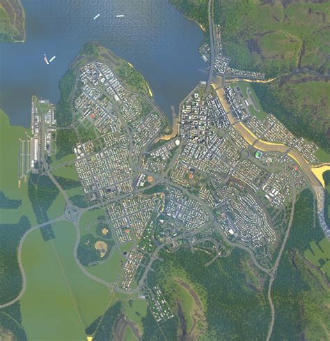 Top Down View Of My Current City Rcitiesskylines