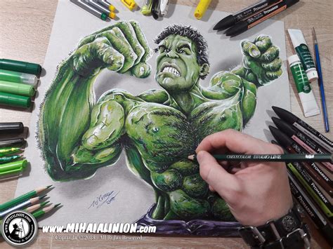 Mihai Alin Ion Drawing The Incredible Hulk Bruce Banner Mark