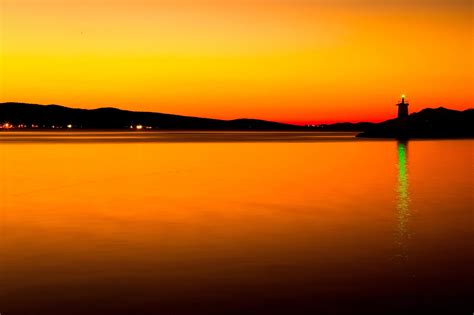 Photography Sunset Landscape Water Sea Orange Lights Wallpapers