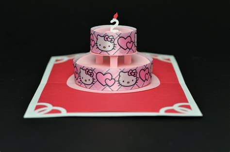 How To Make A Pop Up Cake Card Easy Pop Up Birthday Card Diy Red