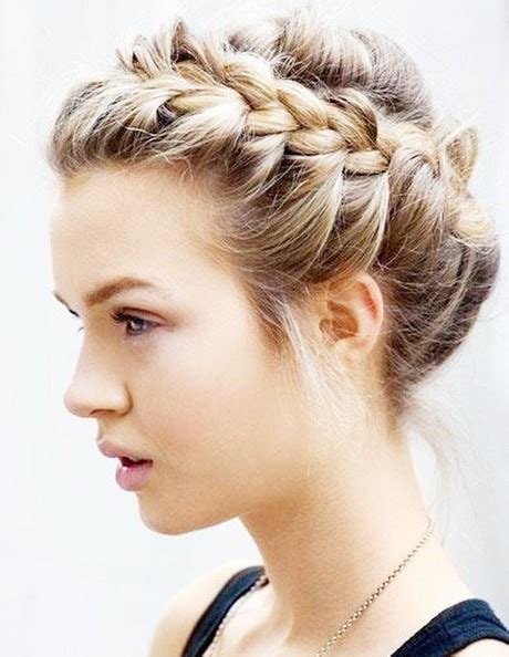 Once your hair is dry, grab a small section of hair on either side of your head and weave a plait. Hair styles plaits