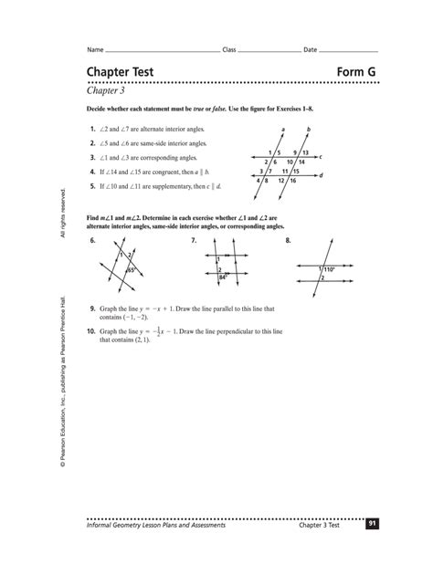 Chapter 7 Test Form 2c Answer Key Geometry