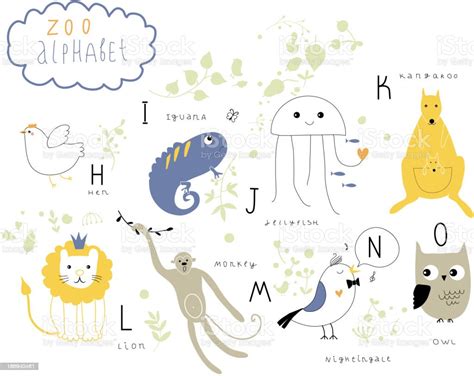 Cute Zoo Alphabet In Vector Stock Illustration Download Image Now