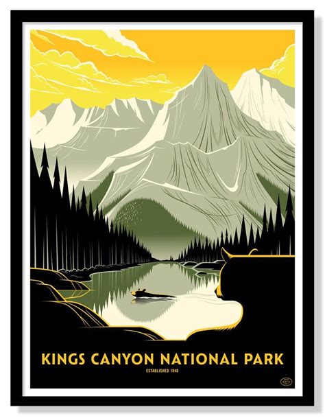 Kings Canyon National Park Gig Poster Screen Print Poster Tourism
