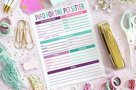 Free Printable Pet Sitting Forms | Free Organizing Printables