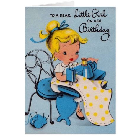 Vintage Little Girl Birthday Card Zazzle