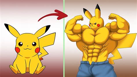 Pikachu As Bodybuilder Pokemon Character As Muscular Versions Youtube