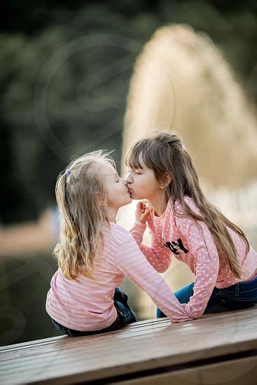 Babe Babes Kissing Portrait Near Sunny Fountain Russia By Julia Shepeleva Photo Stock