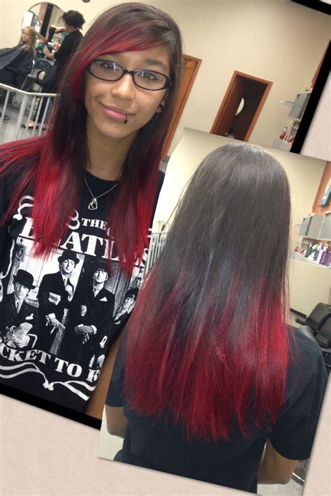 Black Hair Red Dip Dye Best Color Hair For Hazel Eyes Check More At