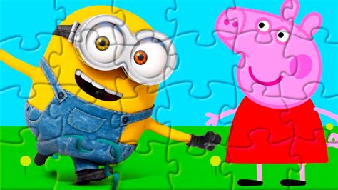 Rompecabeza Peppa Pig Y Los Minions Puzzle Game For Kids Rompecabezas