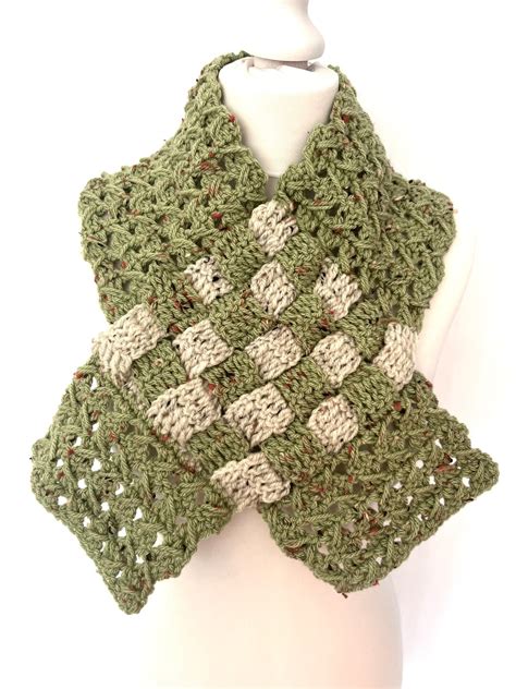 Irish Celtic Knot Cowl Collar Crochet Infinity Scarf Etsy