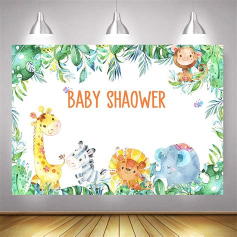 Buy Mocsicka Safari Baby Shower Backdrop Jungle Animals Baby Shower