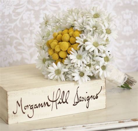 Daisys And Billy Balls Yellow Wedding Flowers Rustic Bride Bouquet