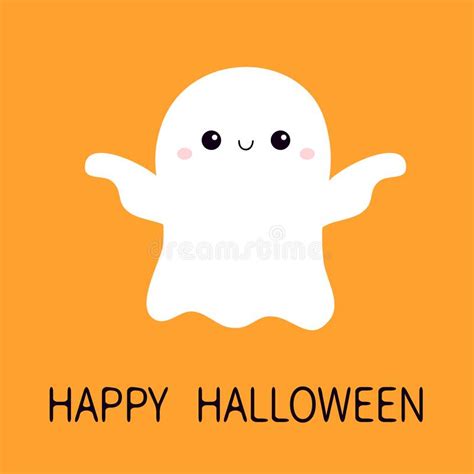 Flying Ghost Spirit With Hands Happy Halloween Scary White Ghosts