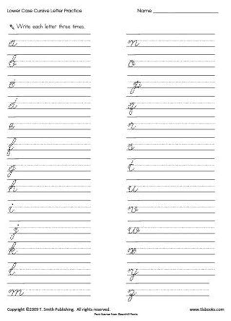 Cursive Letter Tracing Worksheets Lowercase Letters A Z Teaching