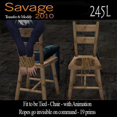 Second Life Marketplace Fit To Be Tied Chair With Animation