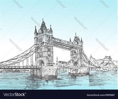 Here presented 51+ london bridge drawing images for free to download, print or share. Hand Drawn sketch of Tower Bridge London UK vect Vector Image