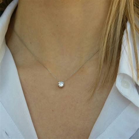Floating Diamond Necklace Bridesmaid T Big Single Diamond Diamond