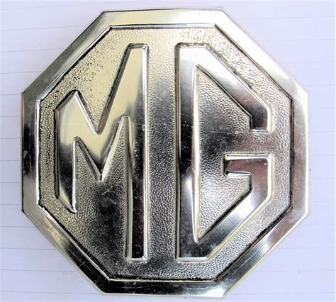 Vintage Mg Insignia Hexagon Large Metal New Ornament Emblem By