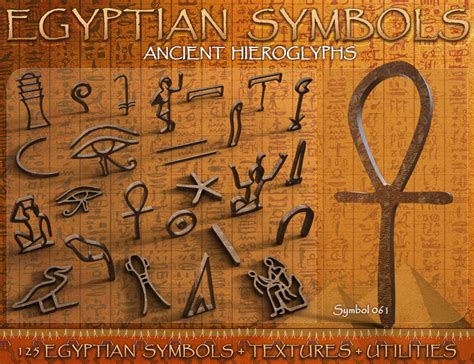 Egyptian Symbols Ancient Hieroglyphs Daz 3d
