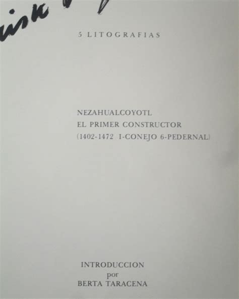 Francisco Corzas Litografias Nezahualcoyotl El Primer Constructor